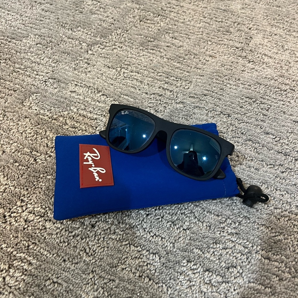 Ray-Ban Gray Frames with Reflective Blue Lenses